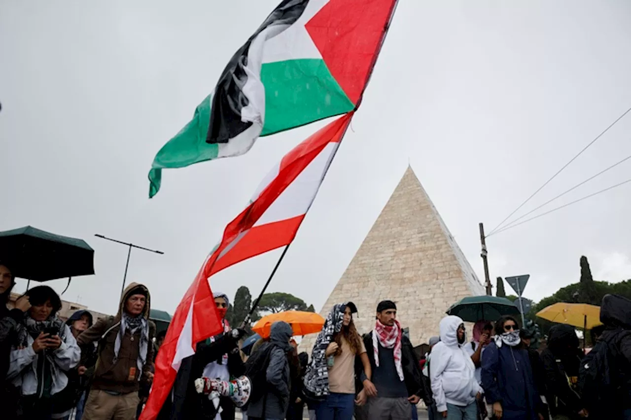 Thousands attend banned pro-Palestinian march in Rome