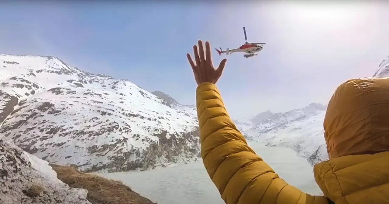 Holländer filmt seine Helikopter-Rettung in den Walliser Alpen