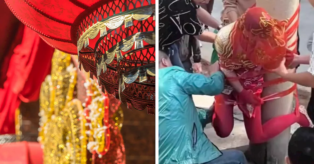 Chinese Bride Taped To Telephone Pole During Wedding Sparks Outrage