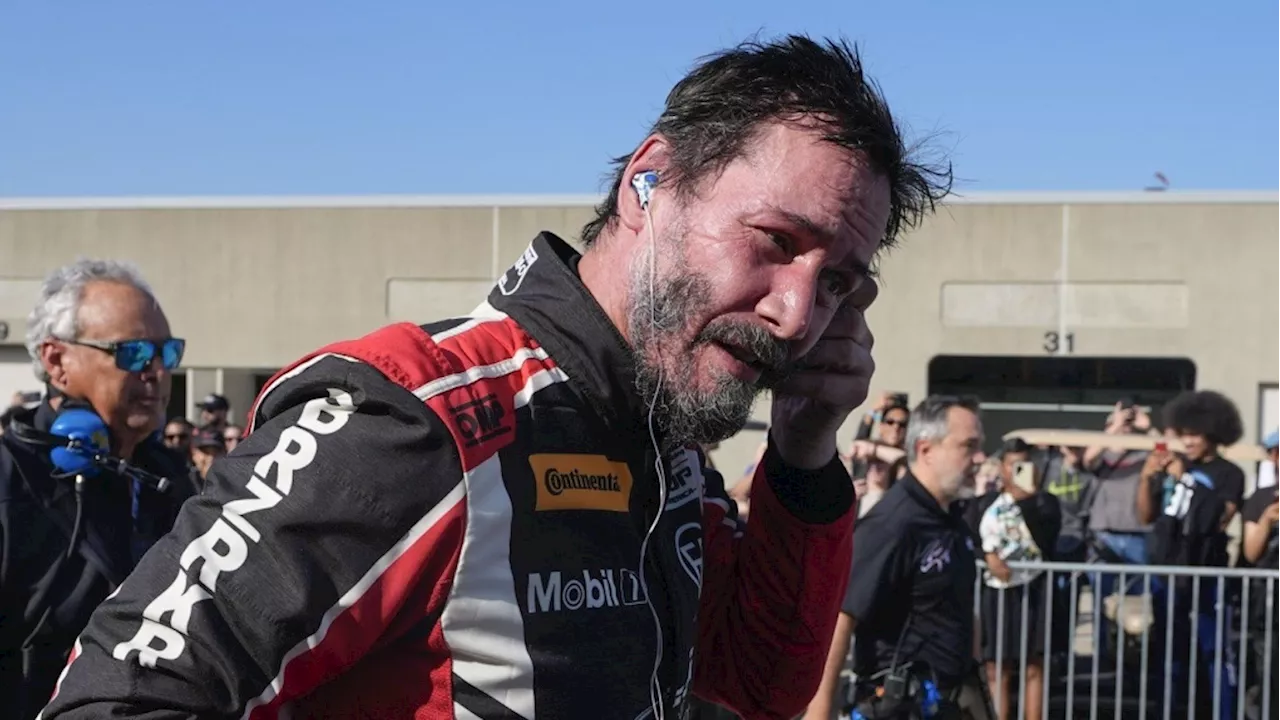 Keanu Reeves spins out at Indianapolis Motor Speedway in pro auto racing debut