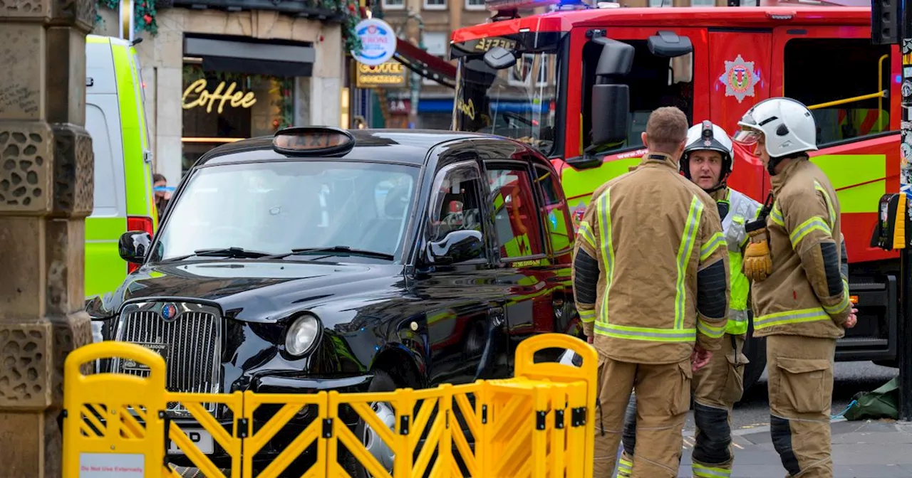 Taxi driver and three women in hospital after crash at Glasgow Central