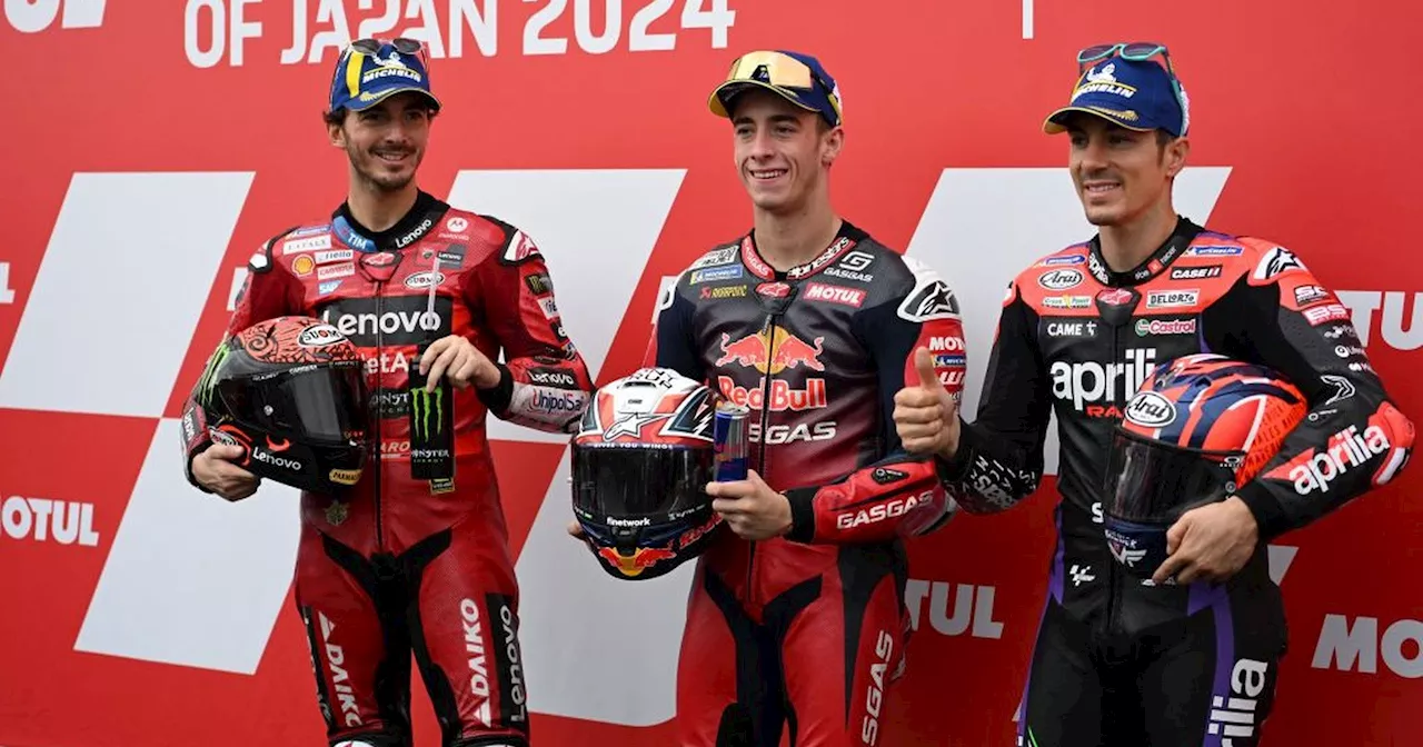 Pedro Acosta in pelo position a Motegi, Bagnaia è secondo. Martin cade, Marc Marquez beffato