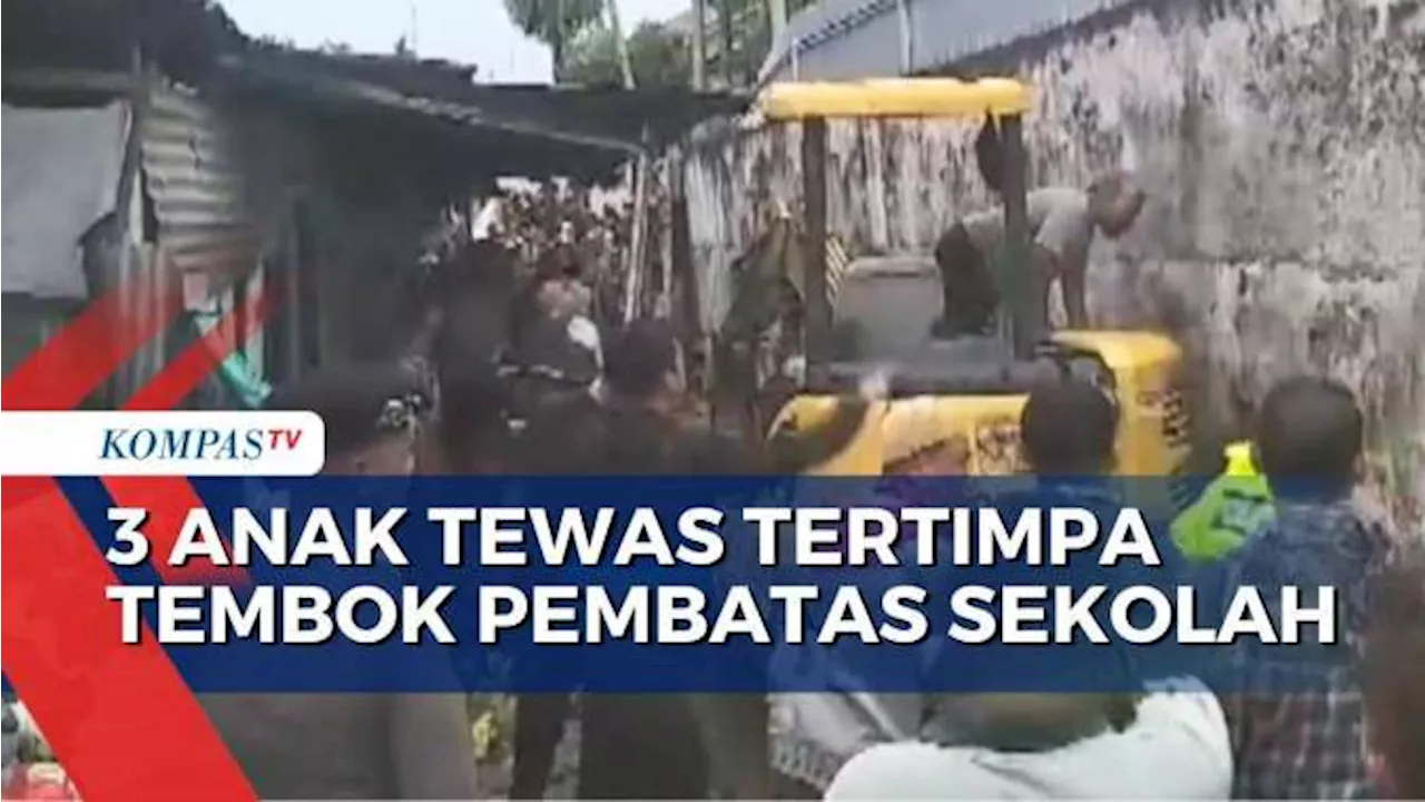 Tembok Sekolah SMK Negeri 1 Kota Jambi Ambruk, Tiga Siswa Tewas