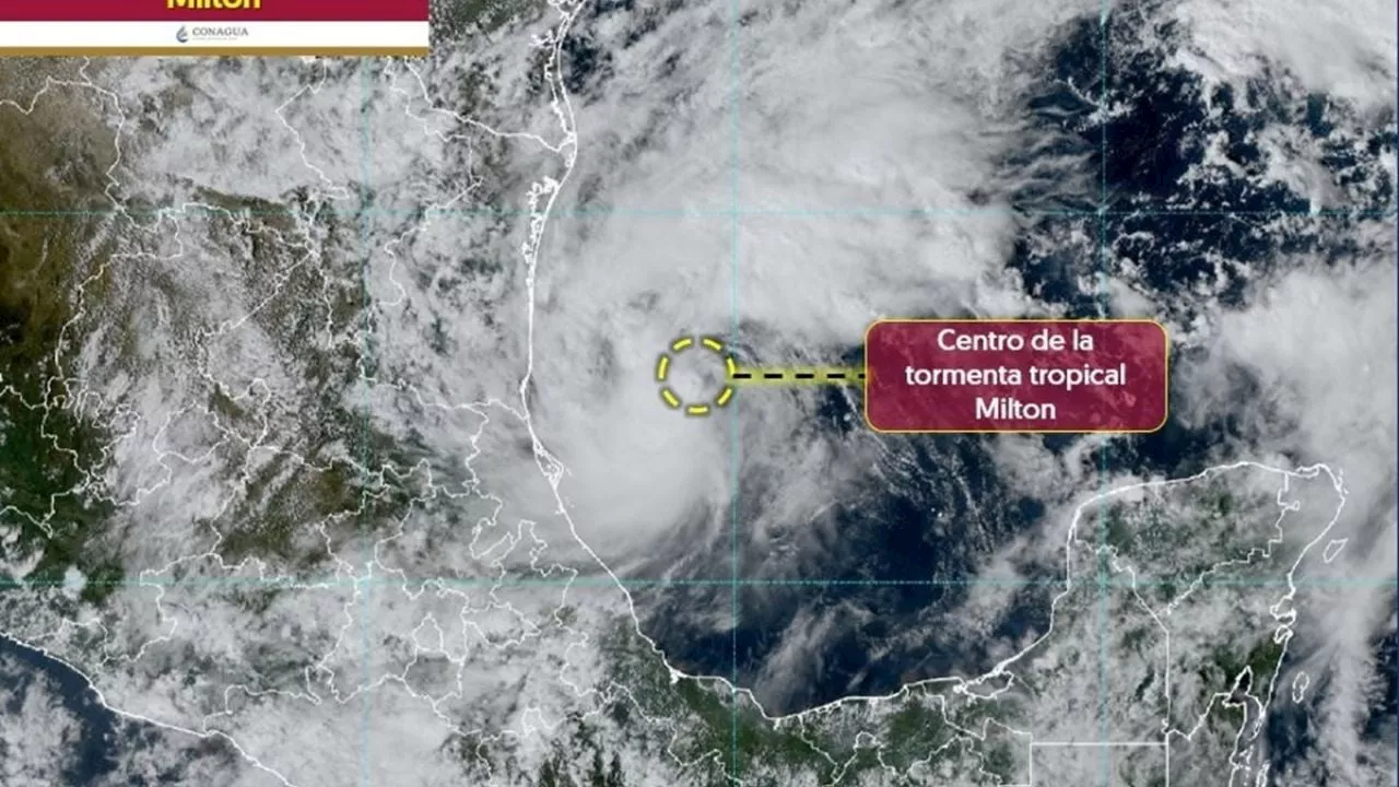 Tormenta Tropical Milton traerá lluvias fuertes e intensas al noreste y oriente de México