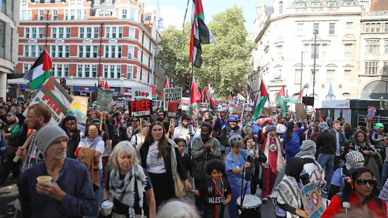 Arrests made as thousands of pro-Palestinian activists march through London