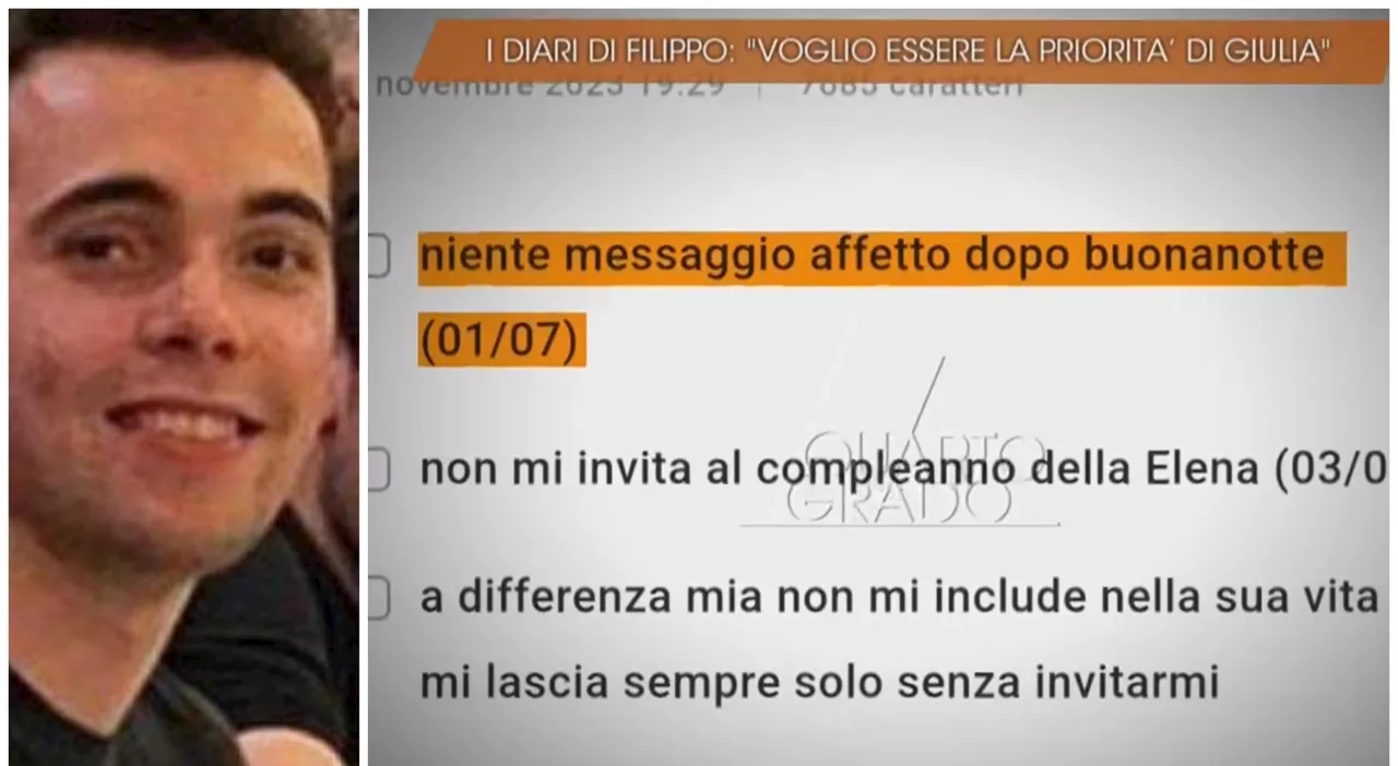 Turetta, il diario inquietante su Giulia Cecchettin intitolato Cambi nel comportamento: «Ieri niente buonanott