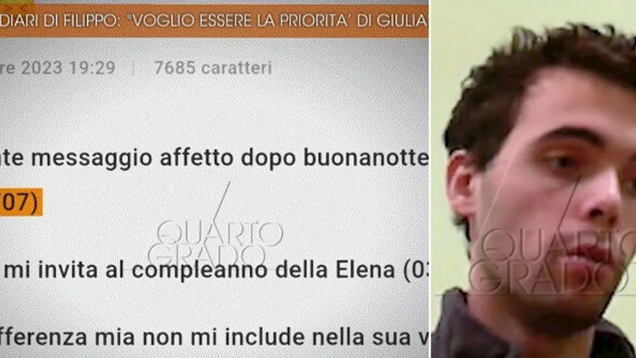 Filippo Turetta, il diario sui comportamenti di Giulia Cecchettin: 'Oggi mi ignora'