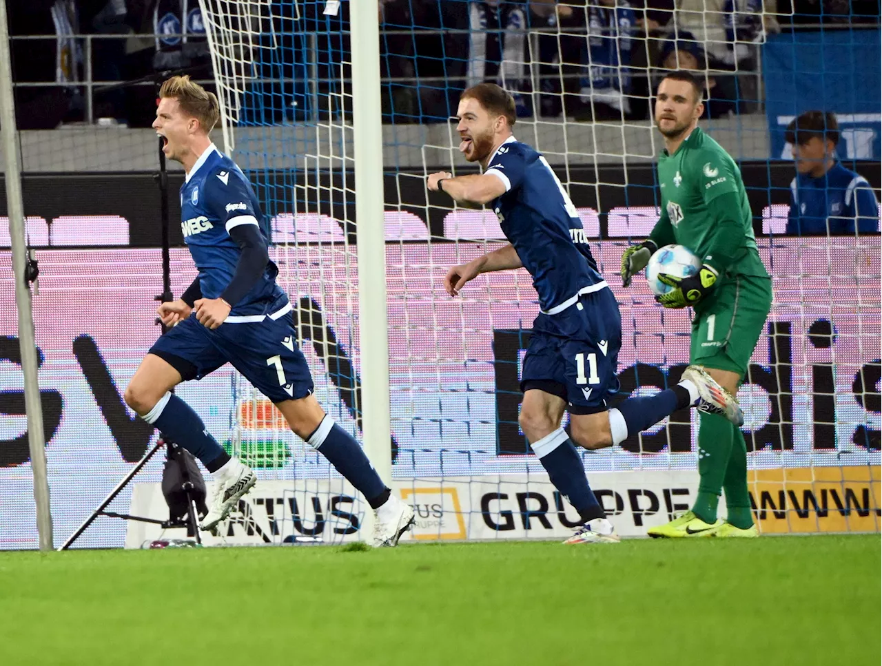 Wieder Tor-Spektakel: Karlsruhe nur 3:3 gegen Darmstadt