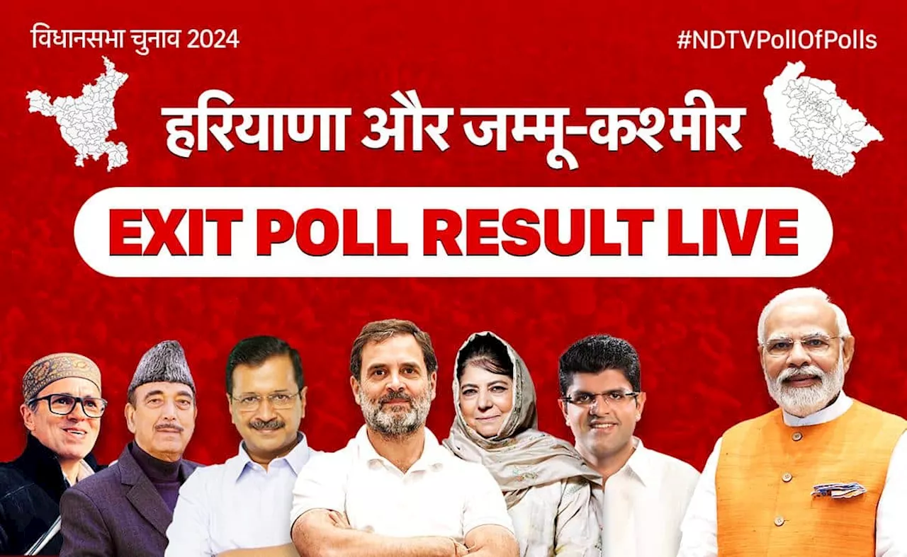 Exit Poll Results 2024 Live Updates : हरियाणा में कांग्रेस की बंपर जीत, जम्मू-कश्मीर में NC-कांग्रेस का पलड़ा भारी