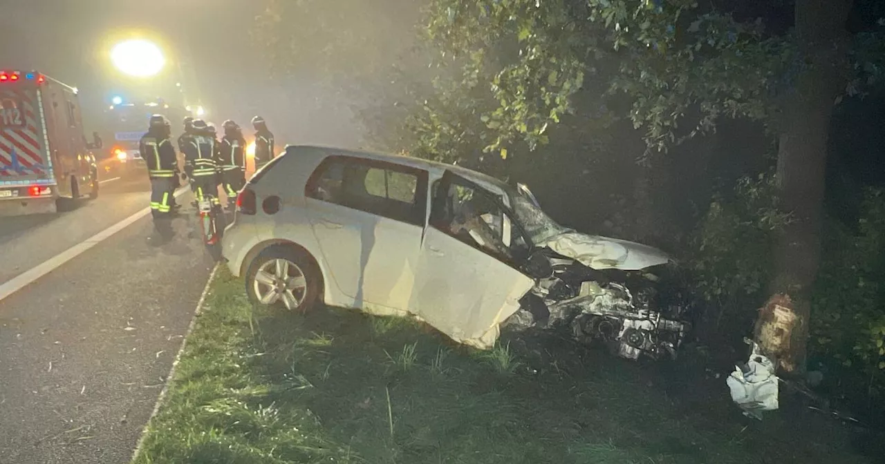 Auto prallt im Kreis Gütersloh gegen Baum: 24-Jähriger wird bei Unfall verletzt