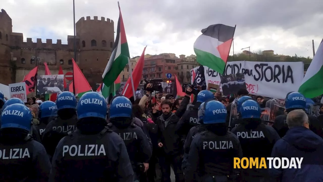 Roma blindata per il corteo (vietato) per la Palestina