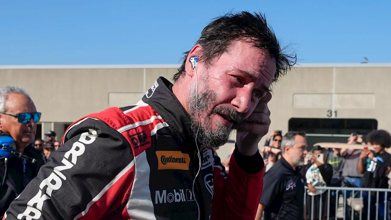 Keanu Reeves, who starred in Speed and The Matrix, spins off the track on professional racing debut in Indianapolis