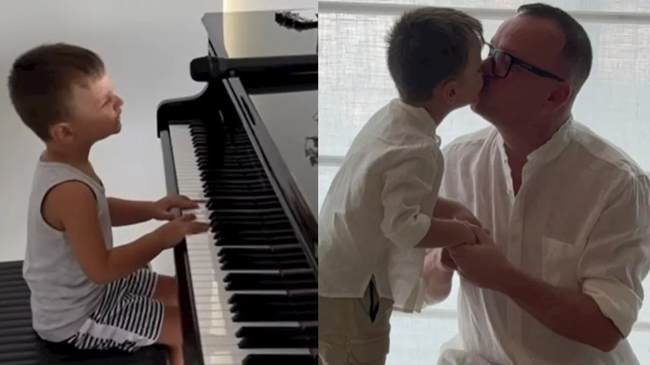 Gigi D'Alessio, il dolce video del figlio che canta al pianoforte: "Vita mia"