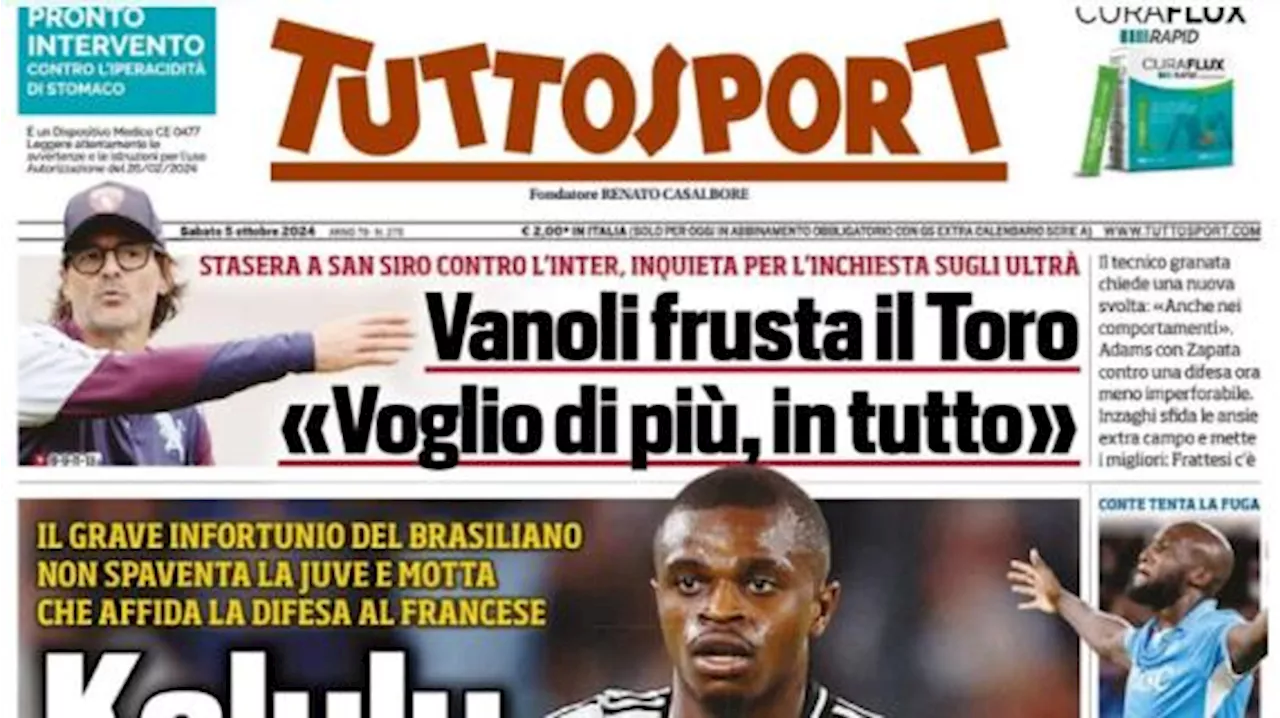 L'apertura di Tuttosport sulla Juventus: 'Kalulu, fai tu il Bremer'