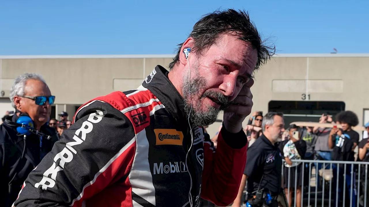 Keanu Reeves spins out during pro auto racing debut at Indianapolis Motor Speedway