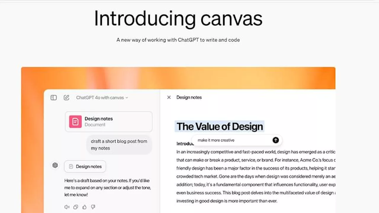 OpenAI: ओपनएआई ने चैटजीपीटी में पेश किया Canvas इंटरफेस, अब आसान हो जाएगा ये काम