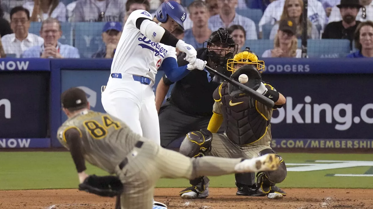 Ohtani homers in playoff debut and the Dodgers rally to beat the Padres 7-5 in NLDS opener