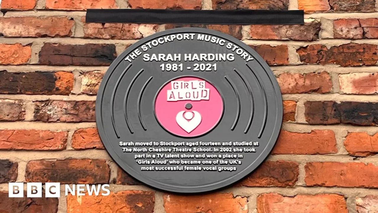 Singer Sarah Harding's mother unveils Stockport plaque in her honour