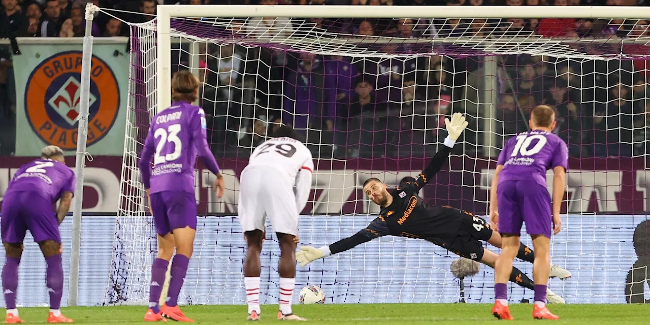 Fiorentina-Milan 2-1: De Gea para due rigori, decide Gudmundsson