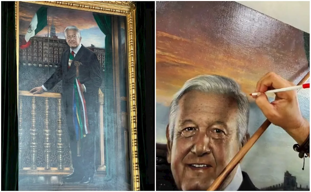 VIDEO: Así fue el proceso de creación del retrato de AMLO en Palacio Nacional