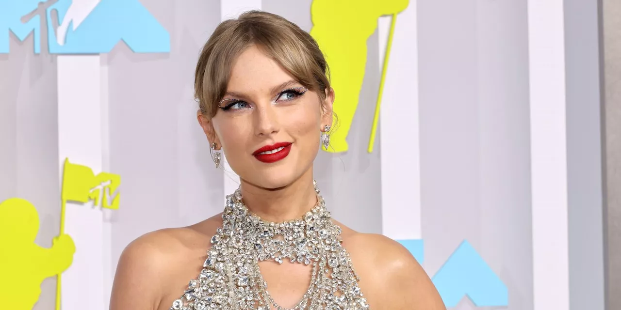 Taylor Swift's Gold Lace Wedding Guest Dress Looked Straight Out of a Fairy Tale