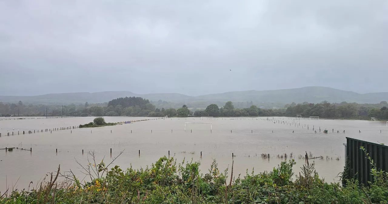 Cork football club submerged underwater as flooding wreaks havoc