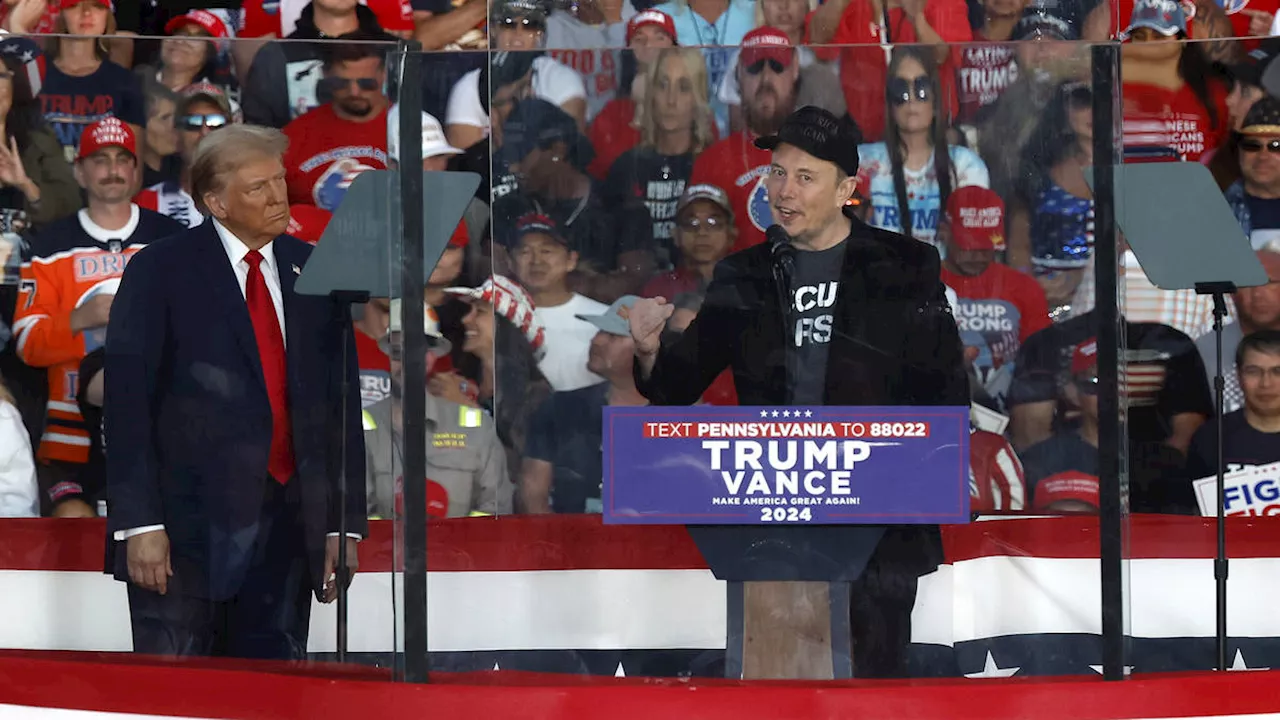 Elon Musk joins Donald Trump on stage as he holds rally at site of attempted assassination