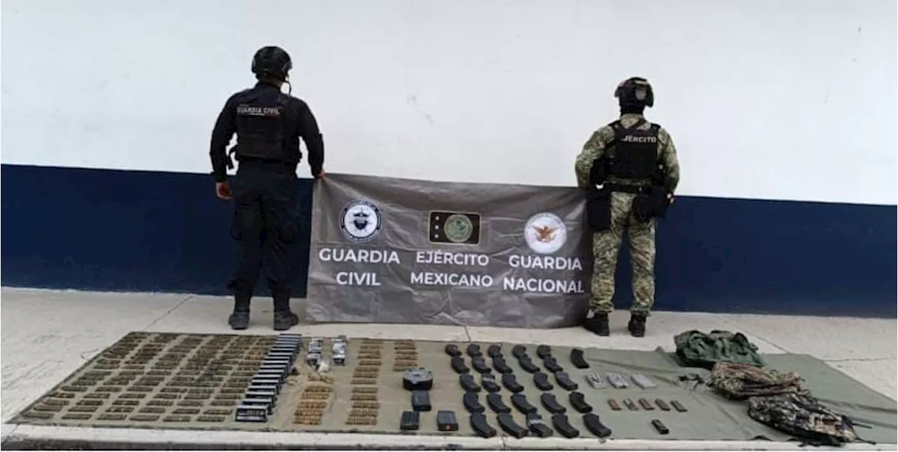 Ejército y Guardia Civil aseguran más de mil 800 cartuchos útiles y cargadores en Michoacán