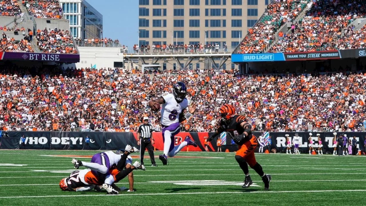 Gol de campo de Tucker después de largo acarreo de Henry da triunfo a Ravens 41-38 ante Bengals