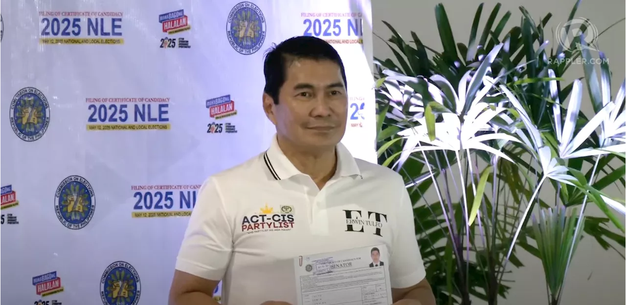 Erwin Tulfo runs for senator, says ‘let people decide’ amid dynasty tag