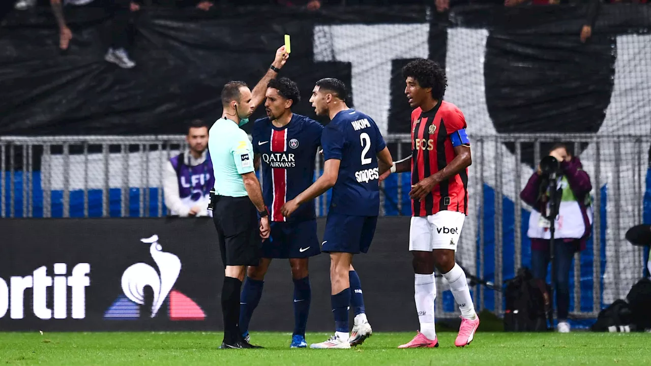 Nice-PSG: furieux après une faute de Dante, Hakimi a frôlé l’exclusion en première période