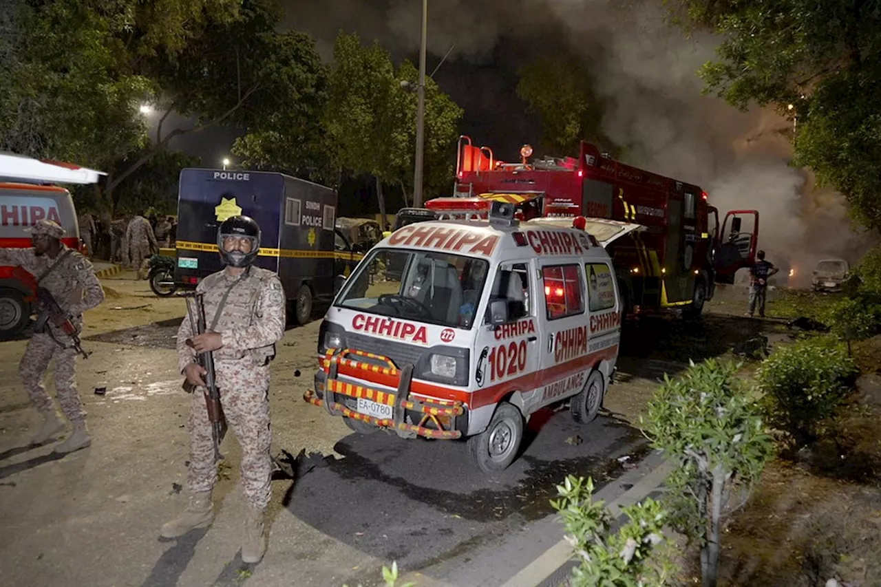 A massive blast outside Karachi Airport in Pakistan injures at least 8