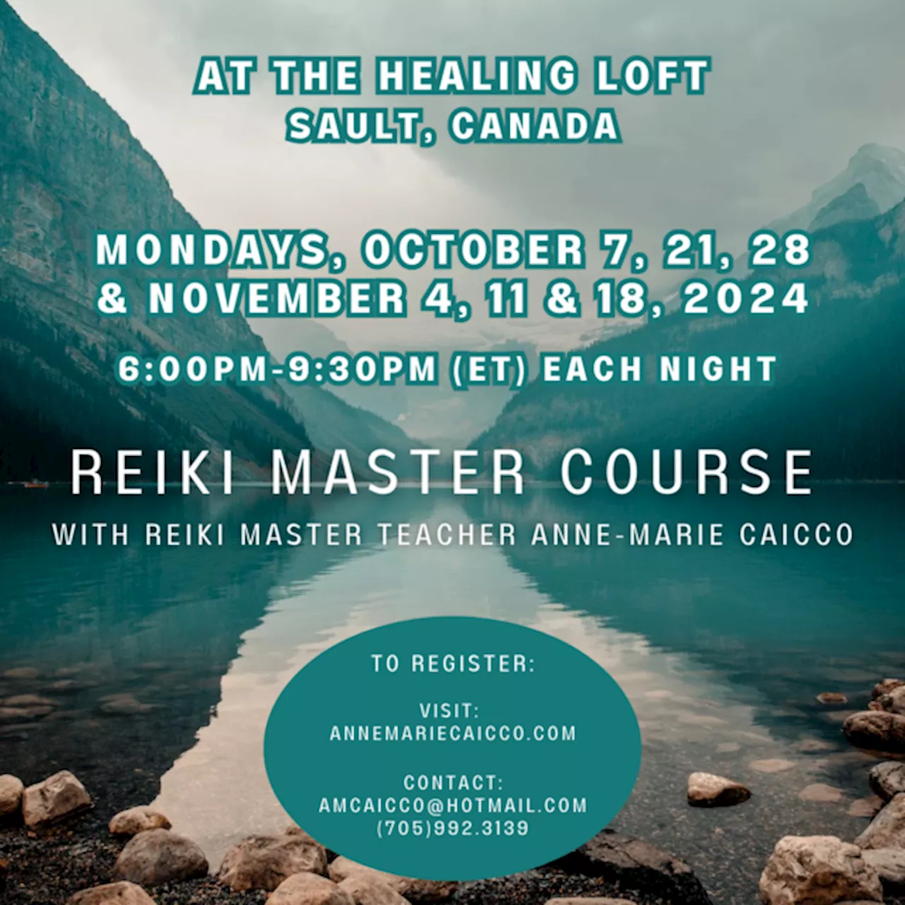 Reiki Master Course at The Healing Loft ***Mondays, October 7, 21, 28, November 4, 11 & 18, 2024