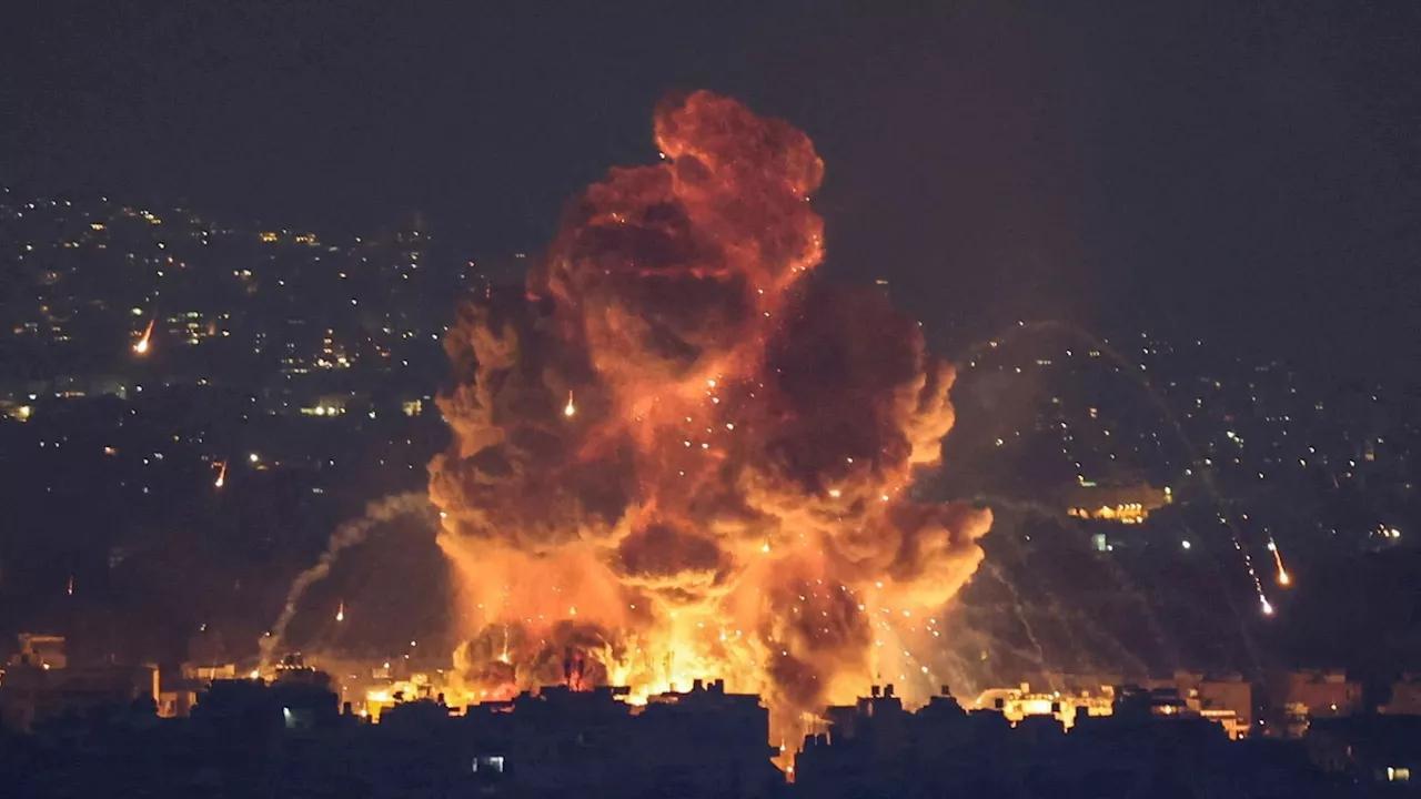 Watch as huge blasts erupt in Beirut from second night of airstrikes – as Israeli city also ‘hit by Hez...