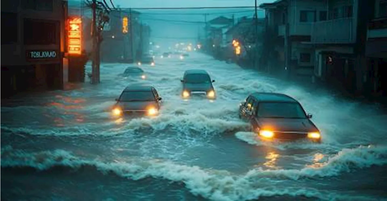 M’sian woman freaks while driving new car through flood