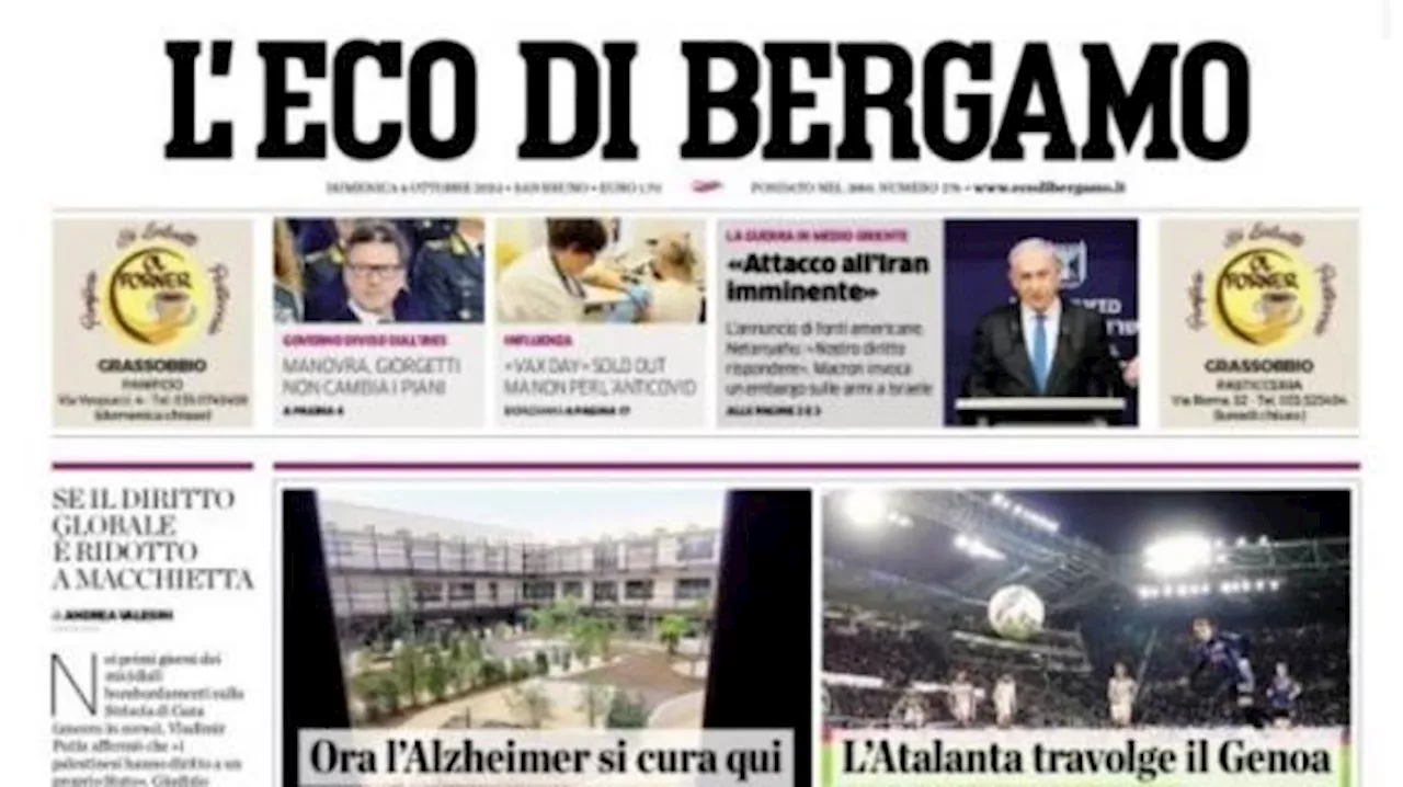 5-1 nel segno dell'ex Retegui, L'Eco di Bergamo: 'L'Atalanta travolge il Genoa'