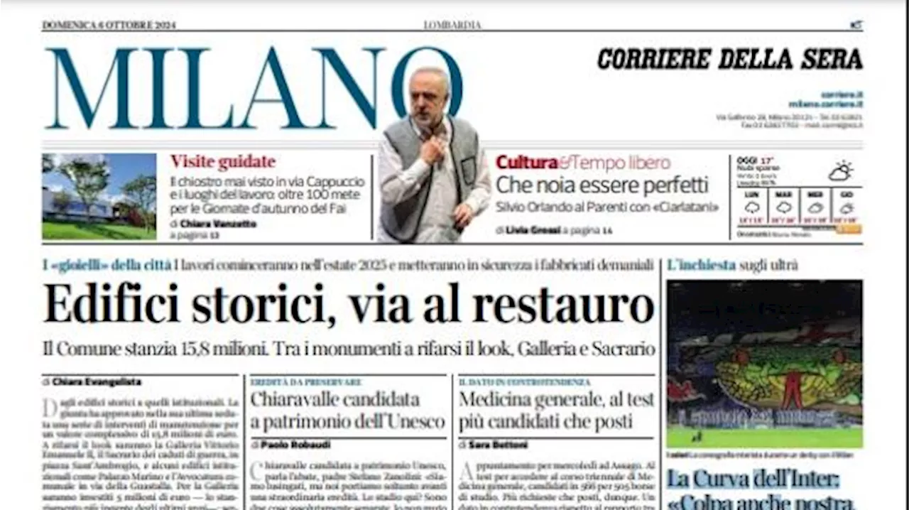 Corriere di Milano: 'La Curva dell’Inter: 'Colpa anche nostra, ma adesso si cambia''