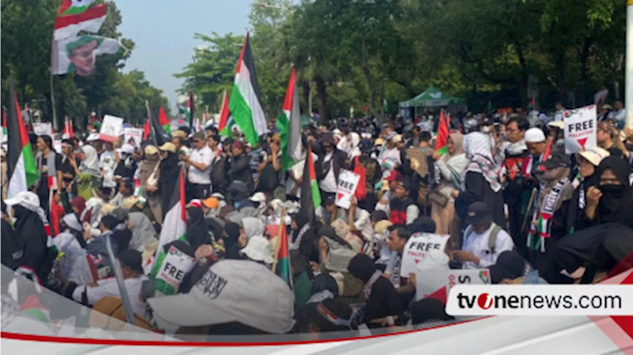 Satu Tahun Genosida di Gaza Palestina, Massa Geruduk Kedubes AS