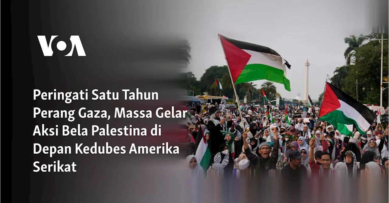 Ribuan Massa Gelar Aksi Bela Palestina di Depan Kedutaan AS