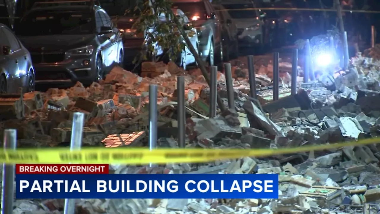 Recently converted apartment complex partially collapses in Philadelphia's Francisville neighborhood