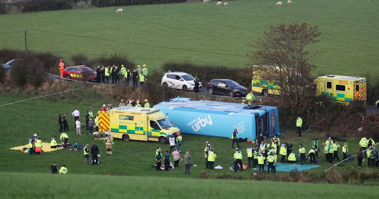 Newtownards school bus crash live: Major stood down after bus overturns with over 40 onboard