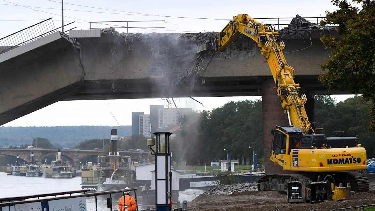 Dresden: Abriss von eingestürzter Carolabrücke geht weiter