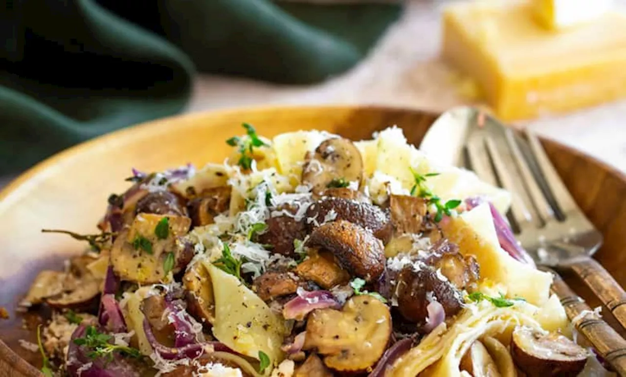 Meat-free Monday roasted feta and mushroom pasta