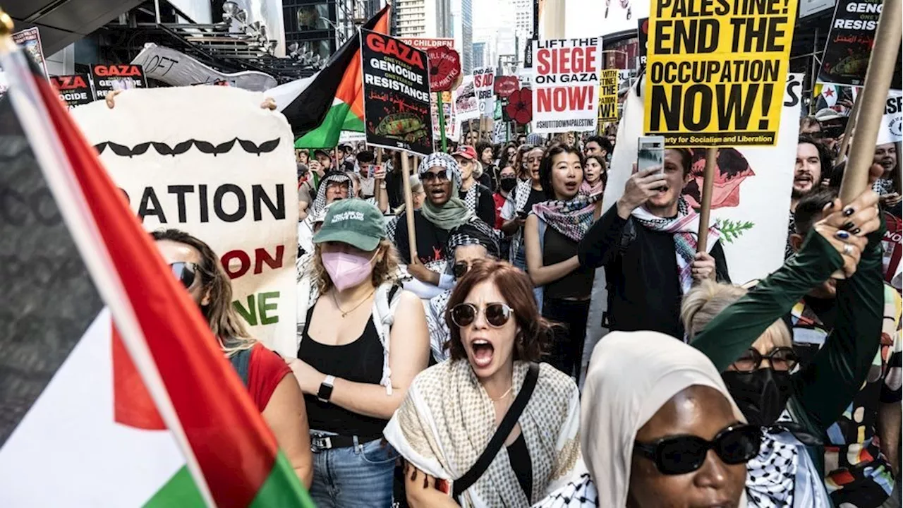 Thousands of anti-Israel protesters flood NYC on anniversary of Oct. 7 invasion