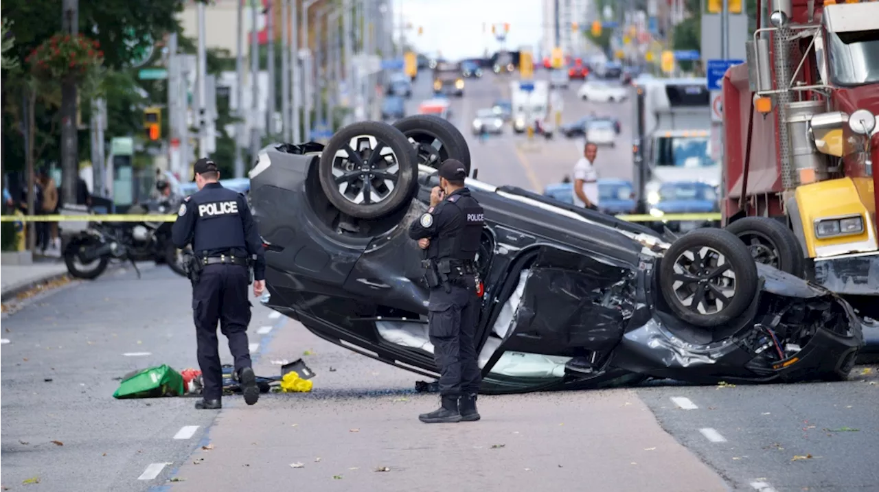 Two hospitalised after shooting and car flip during suspected road rage incident