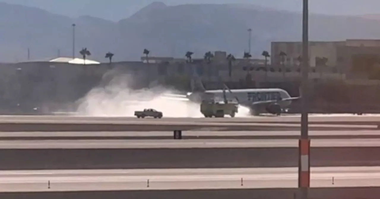 Frontier Airlines plane 'bursts into flames on landing' at Las Vegas Airport