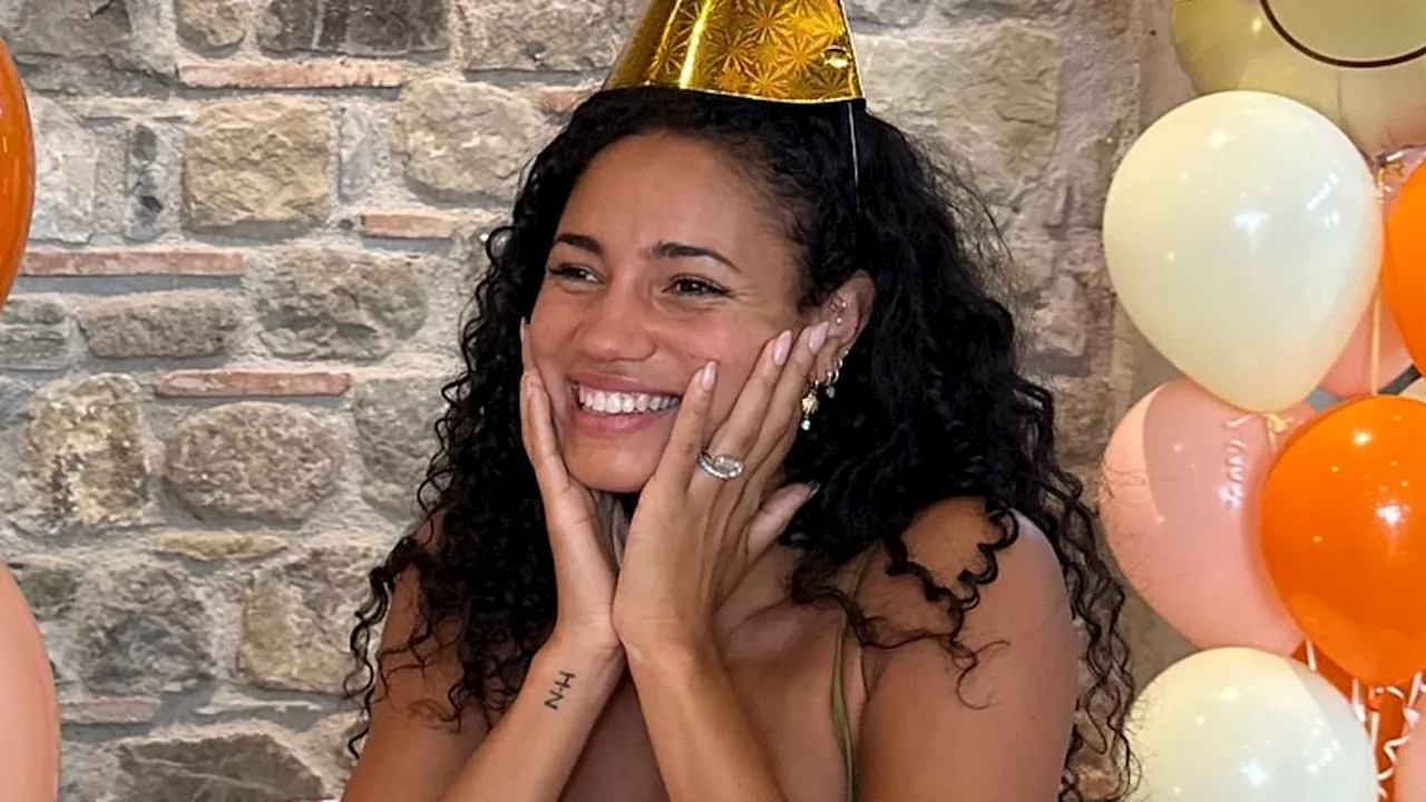 Inside Vick Hope's giraffe-themed 35th birthday party: The presenter is joined by husband Calvin...