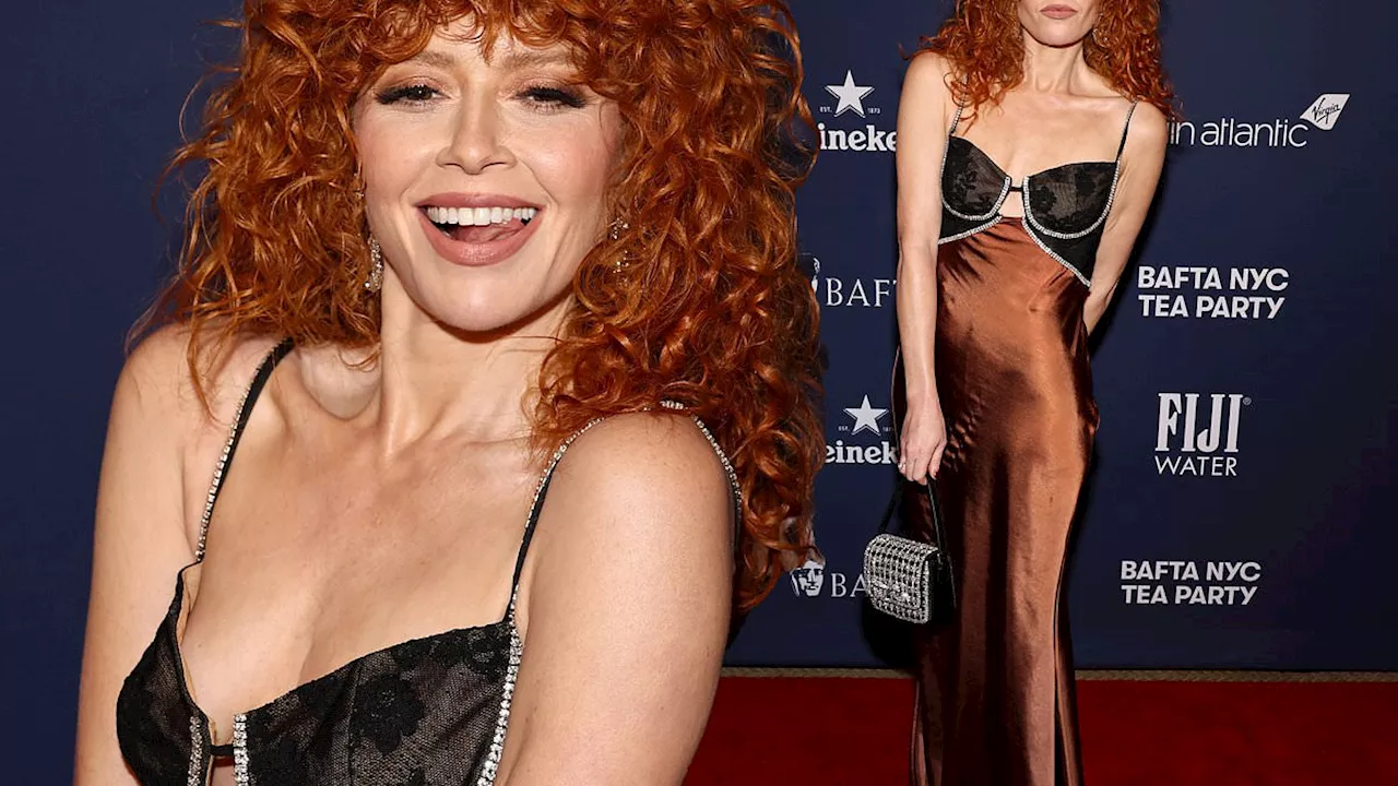 Orange Is The New Black star Natasha Lyonne, 45, sizzles in a racy lace satin dress as she steps out...