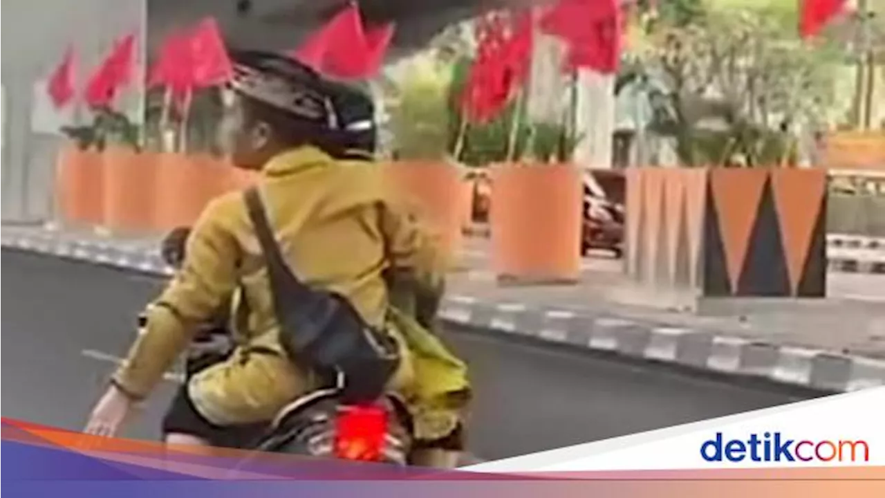 Polisi Tilang ETLE Pemotor Bonceng Ustaz Maulana Tidak Pakai Helm di Makassar