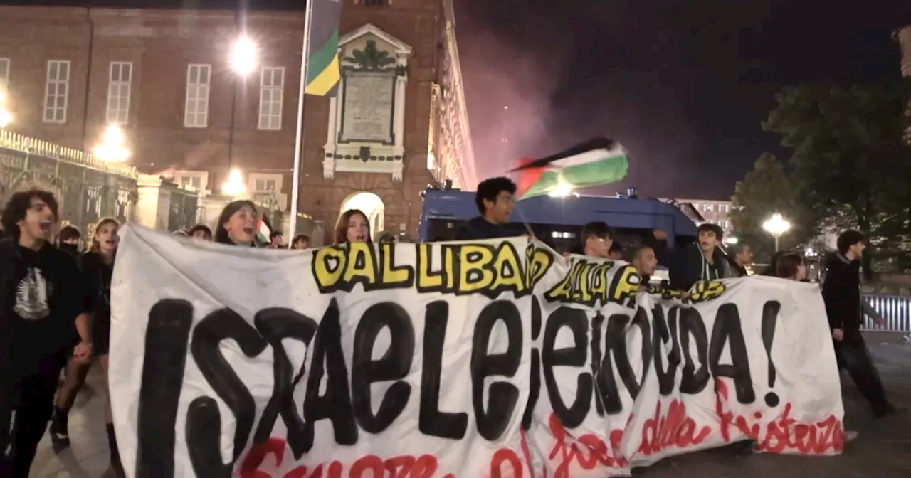 Torino, manifestanti pro Palestina in piazza nonostante il divieto della Questura: cori e striscioni anche…